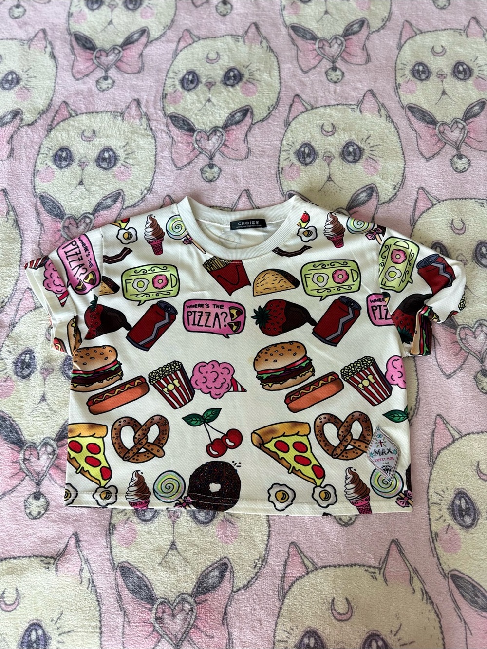 CHOIES Junk Food Graphic Cropped Tee